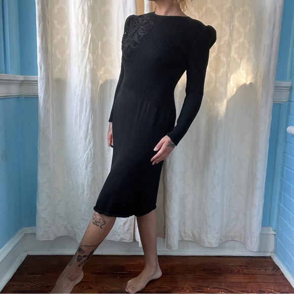 pat sandler for wellmore vintage 1970s midi sweater dress size 4 - Picture 3 of 8